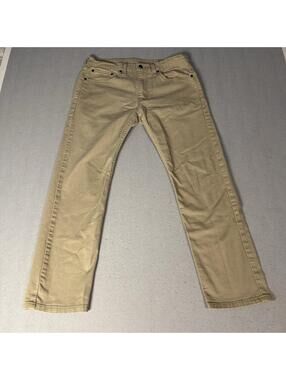 Levis 502 Jeans Mens 32x30 Pants Tan Beige Khaki Modern Western Basic Minimal